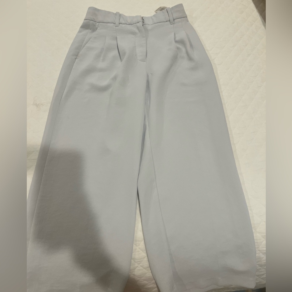 Aritzia Effortless Blue Wide-Leg Pants (cropped)